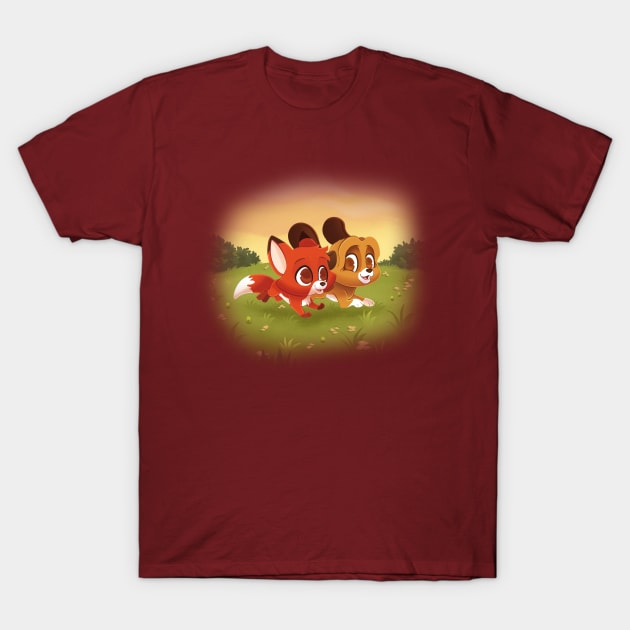 Fox and the Hound T-Shirt by sophieeves